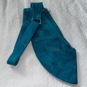 The Sash Aqua Leather Crossbody Sash Bag